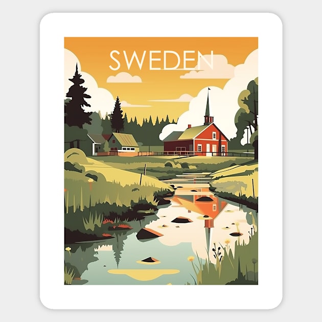 SWEDEN Sticker by MarkedArtPrints